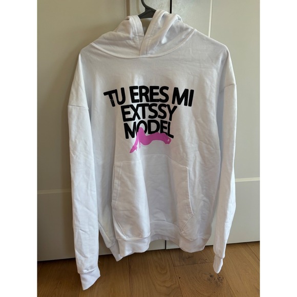 Sad Boys Other - New Sad Boyz X Junior H 'Tu Eres Mi Extssy Model White Pullover Hoodie Size M